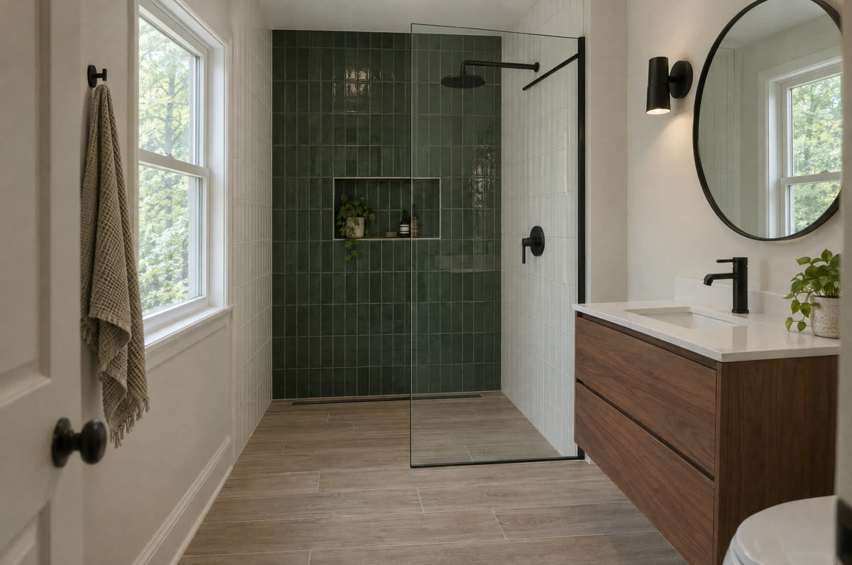 Remodeled shower