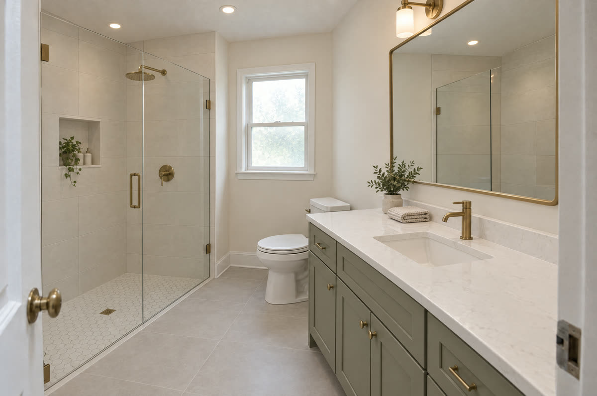 Bathroom after the remodel