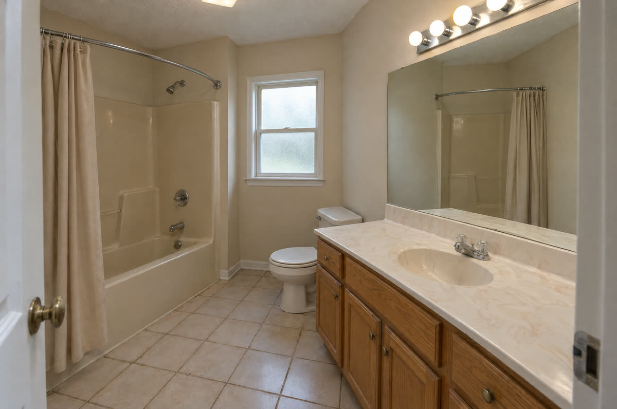 The same bathroom before the remodel
